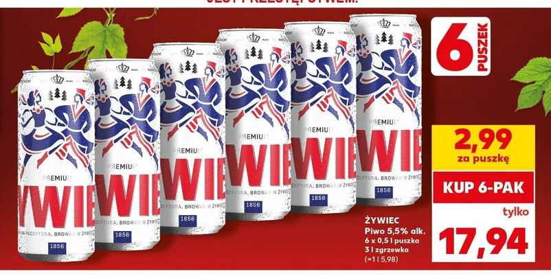 Piwo Żywiec Premium 6-pak 500 ml promocja w Kaufland