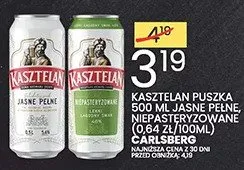Piwo Kasztelan Jasne Pełne 500ml puszka niepasteryzowane Carlsberg promocja w Wafelek