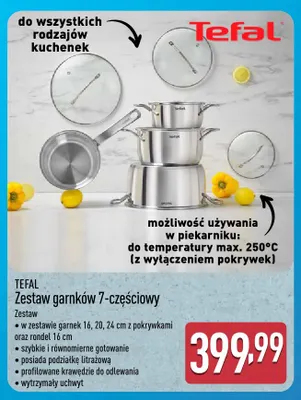 Zestaw garnków 7-częściowy Tefal promocja w Aldi