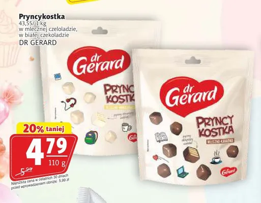 Pryncykostka w mlecznej czekoladzie Dr Gerard promocja w Prim Market