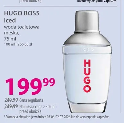 Woda toaletowa męska HUGO BOSS Iced promocja w Hebe