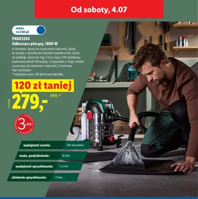Odkurzacz piorący Parkside 1600W promocja w Lidl