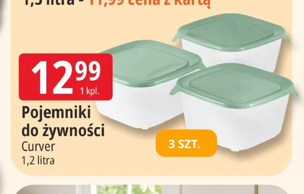 Pojemniki do żywności Curver 1,2 litra promocja w Leclerc