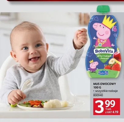 Mus owocowy BoboVita jabłko i truskawka z bananem promocja w Selgros