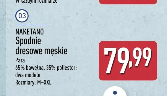 Spodnie dresowe męskie Naketano promocja w Aldi
