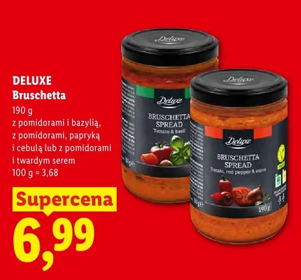 Bruschetta z pomidorami, papryką i cebulą Deluxe promocja w Lidl