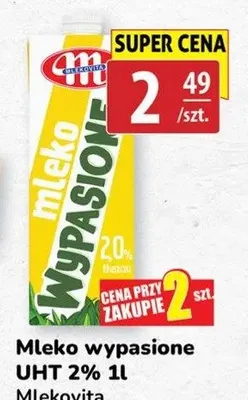 Mleko wypasione UHT 2% Mlekovita promocja w API Market
