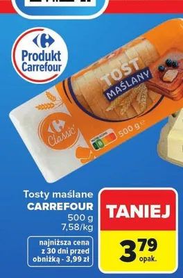Tosty maślane Carrefour promocja w Carrefour