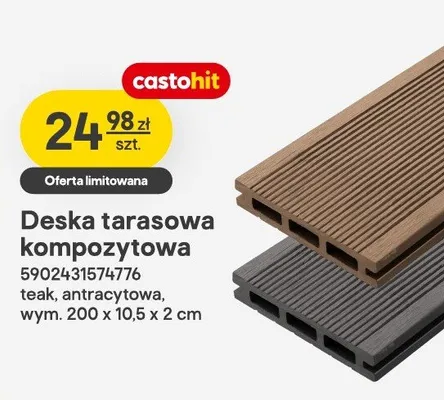 Deska tarasowa kompozytowa antracytowa promocja w Castorama