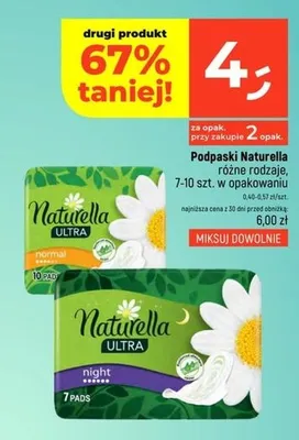 Podpaski Naturella Ultra Normal promocja w Dealz