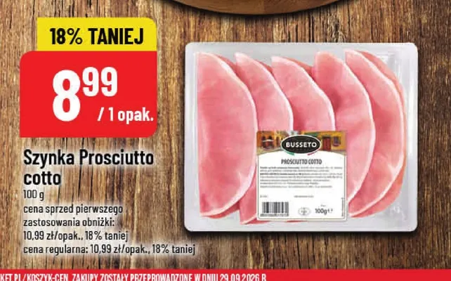 Szynka Prosciutto cotto Busseto promocja w POLOmarket