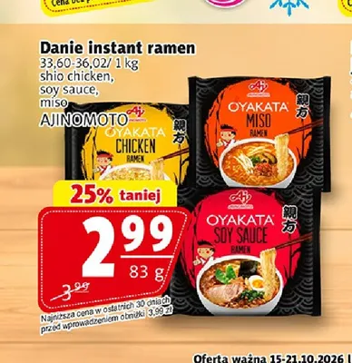 Danie instant ramen miso Oyakata Ajinomoto promocja w Prim Market