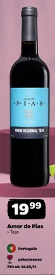 Wino czerwone półwytrawne Amor de Pias Tejo promocja w Netto