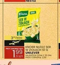Nudle Ser w ziołach Knorr promocja w Wafelek