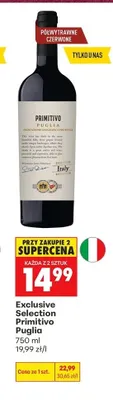Wino czerwone Exclusive Selection Primitivo Puglia promocja w Biedronka