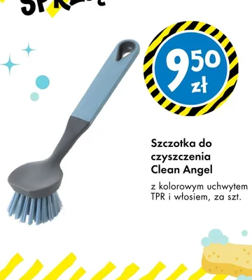Szczotka do czyszczenia z kolorowym uchwytem TPR i włosiem promocja w Tedi