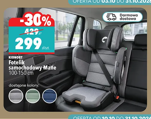 Fotelik samochodowy Mane 100-150 cm Kidnort promocja w Biedronka