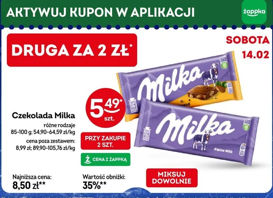 Czekolada Milka różne rodzaje promocja w Żabka