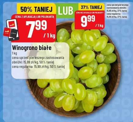 Winogrono białe promocja w POLOmarket