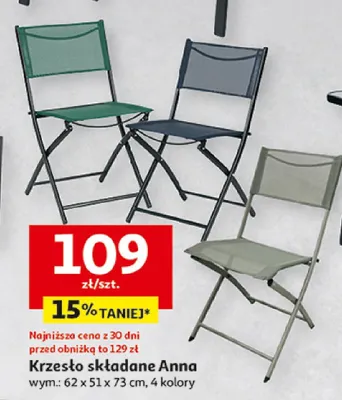 Krzesło składane Anna promocja w Auchan