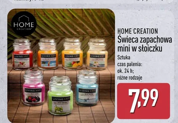 Świeca zapachowa mini w słoiczku HOME CREATION promocja w Aldi