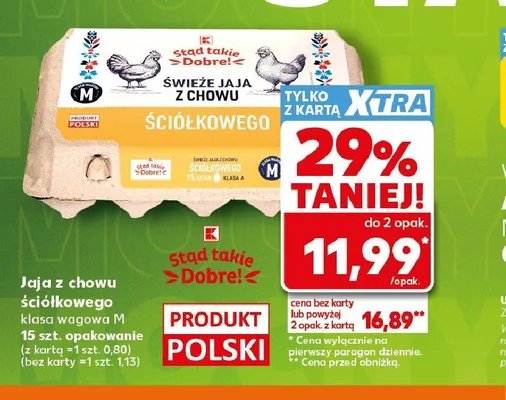 Jaja z chowu ściółkowego klasa M Stad takie Dobre! promocja w Kaufland