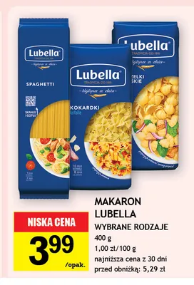 Makaron kokardki farfalle Lubella promocja w Gram Market