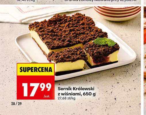 Sernik królewski z wiśniami promocja w Biedronka