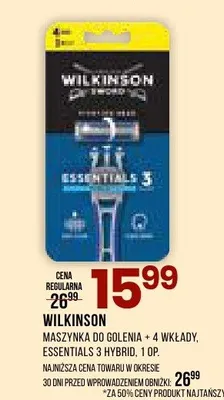 Maszynka do golenia + 4 wkłady Wilkinson Essentials 3 Hybrid promocja w Drogerie Natura