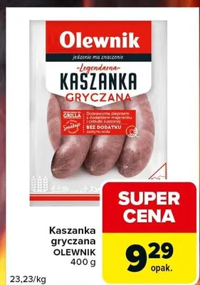 Kaszanka gryczana Olewnik promocja w Carrefour Express