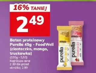 Baton proteinowy Purella 46g - FoodWell (ciasteczko, mandarynka, truskawka) promocja w Hitpol