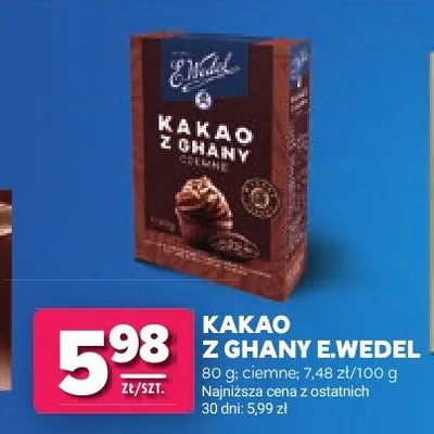Kakao z Ghany ciemne E.Wedel promocja w Stokrotka