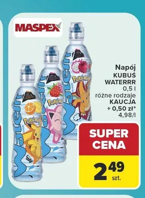 Napój Kubuś Waterrr truskawka promocja w Carrefour