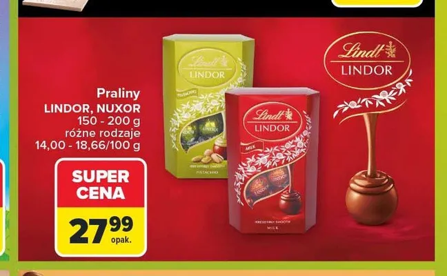 Praliny Lindt Lindor Pistachio promocja w Carrefour