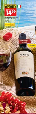 Wino czerwone półwytrawne Exclusive Selection Primitivo Puglia promocja w Biedronka
