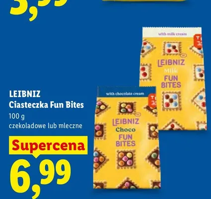 Ciasteczka Fun Bites mleczne Leibniz promocja w Lidl