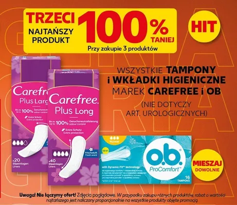 Wkładki higieniczne Carefree Plus Long promocja w Kaufland