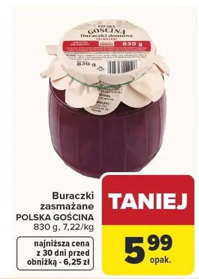 Buraczki zasmażane promocja w Carrefour