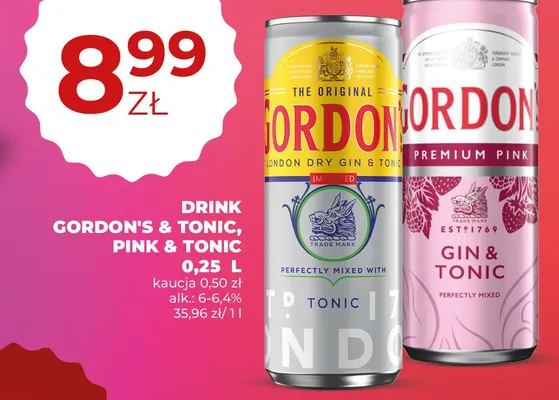 Drink Gordon's & Tonic promocja w Duży Ben
