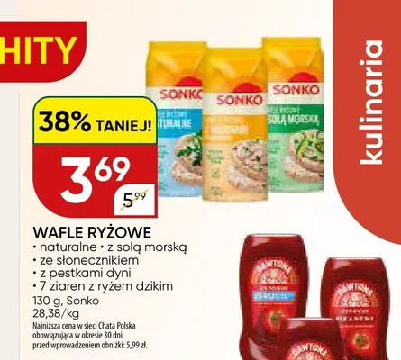 Wafle ryżowe z pestkami dyni Sonko promocja w Chata Polska