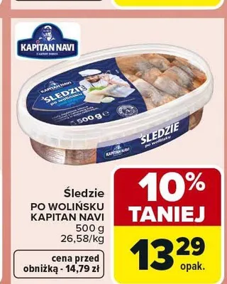 Śledzie po wolińsku KAPITAN NAVI promocja w Carrefour Market