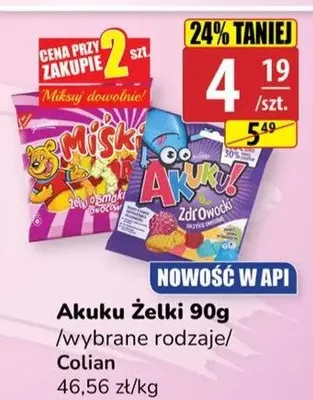 Żelki Akuku Colian 90g promocja w API Market