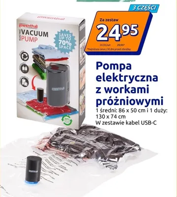 Pompa elektryczna z workami próżniowymi Lowenthal promocja w Action