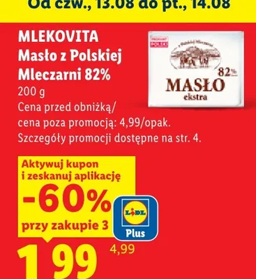 Masło ekstra z Polskiej Mleczarni promocja w Lidl