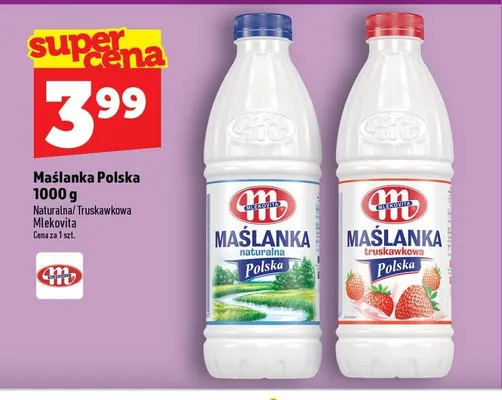 Maślanka Polska Mlekovita truskawkowa promocja w TOPAZ