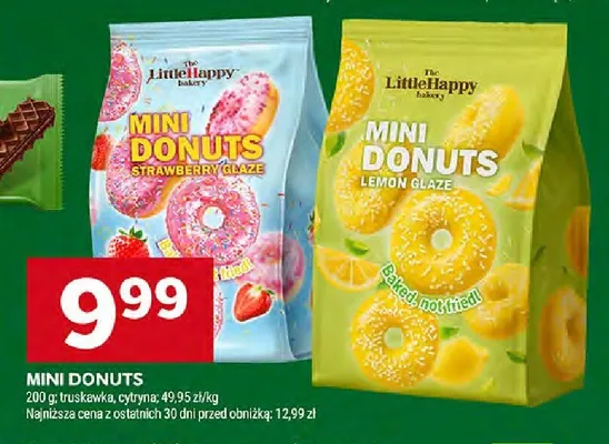 Mini donuts Little Happy truskawka / cytryna promocja w Stokrotka