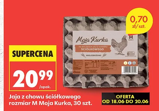 Jaja z chowu ściółkowego Moja Kurka promocja w Biedronka
