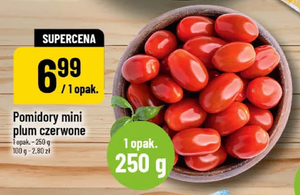 Pomidory mini plum czerwone promocja w POLOmarket
