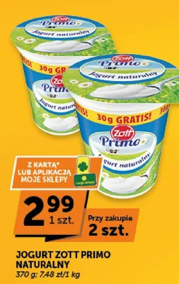Jogurt naturalny Zott Primo promocja w ABC