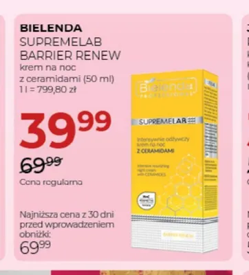 Krem na noc z ceramidami Bielenda Supremelab Barrier Renew promocja w Drogerie Jawa